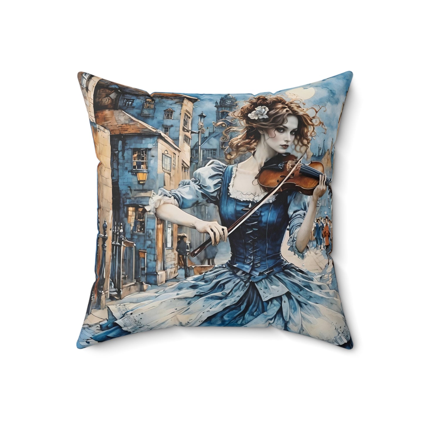 Square Violinist Gypsy Pillow