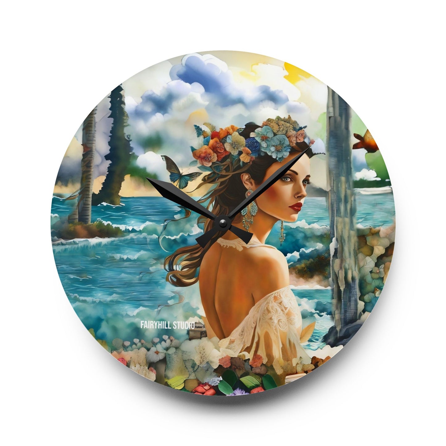 Wall Clock - Beauty in Tropical Paradise Acrylic Wall Clock