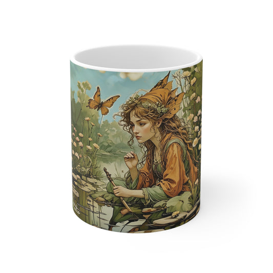 Elegant Floral Art Mug - 11oz Coffee Cup for Coffee Art Lovers