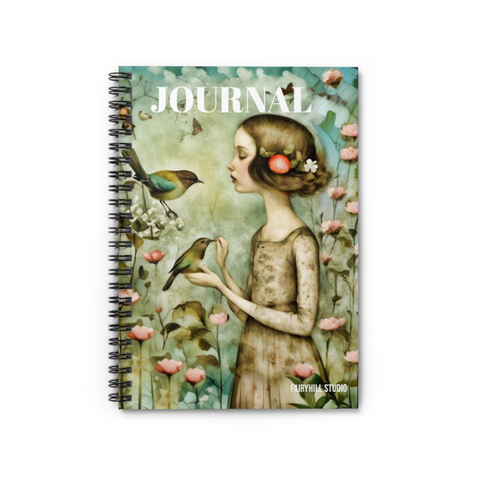 Spiral Notebook - The Girl with Song Birds/ Art