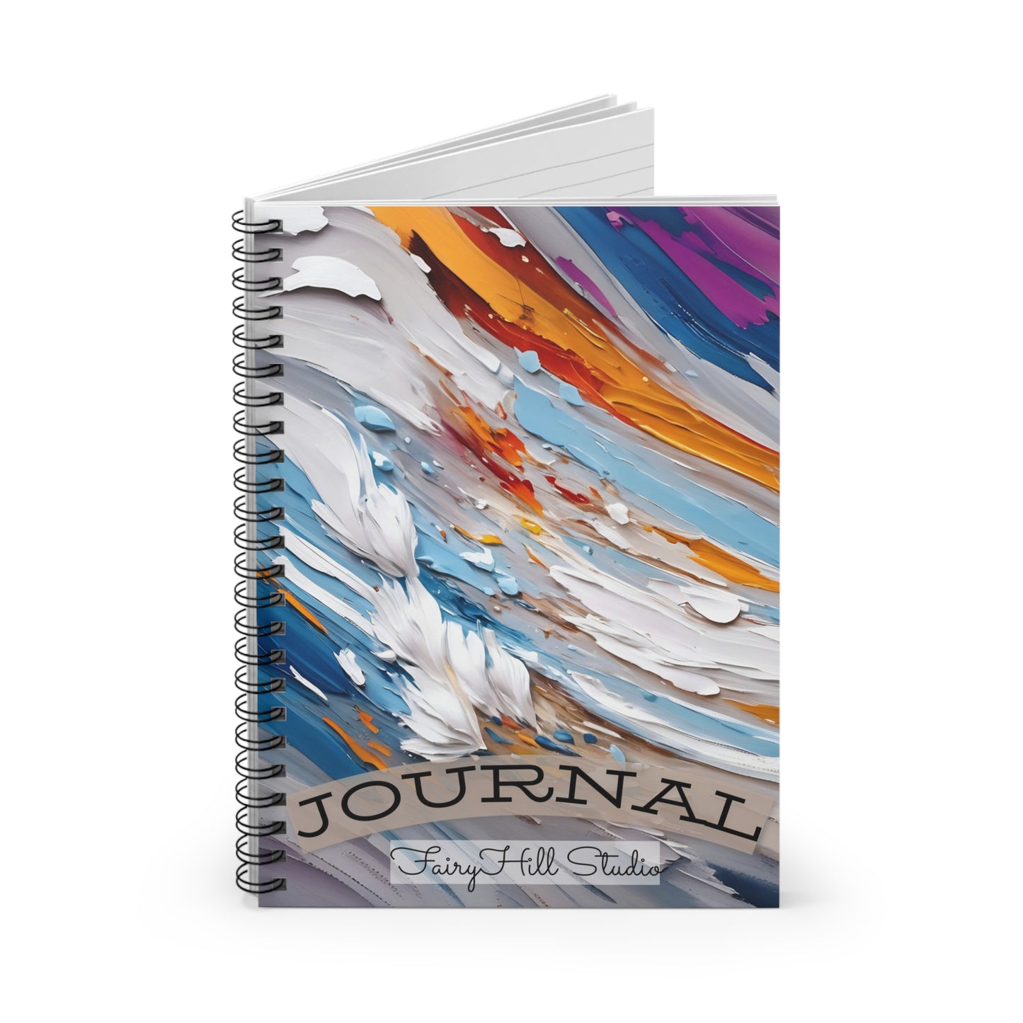 Spiral Notebook Solidarity Winter Wolf Journal /FairyHill Studio Journal Ruled Line Journal