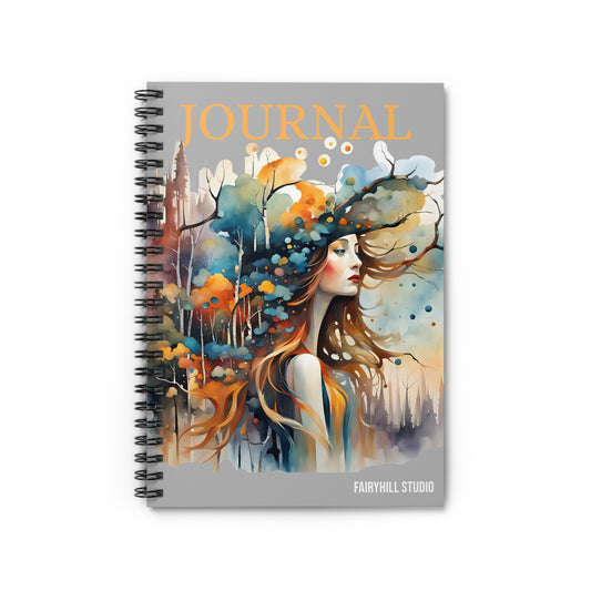 Fairy Hill Studio Woman with hat Art Journal, Spiral Notebook - Ruled Line