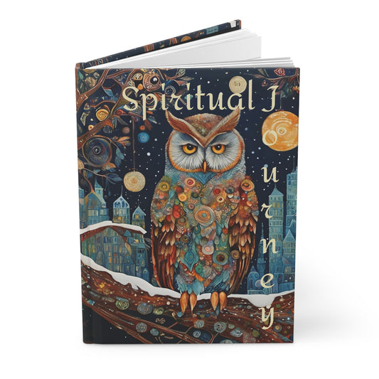 Hardcover Journal Owl Rumi "The beauty you see in me" Quote Art by Fairyhill Studio