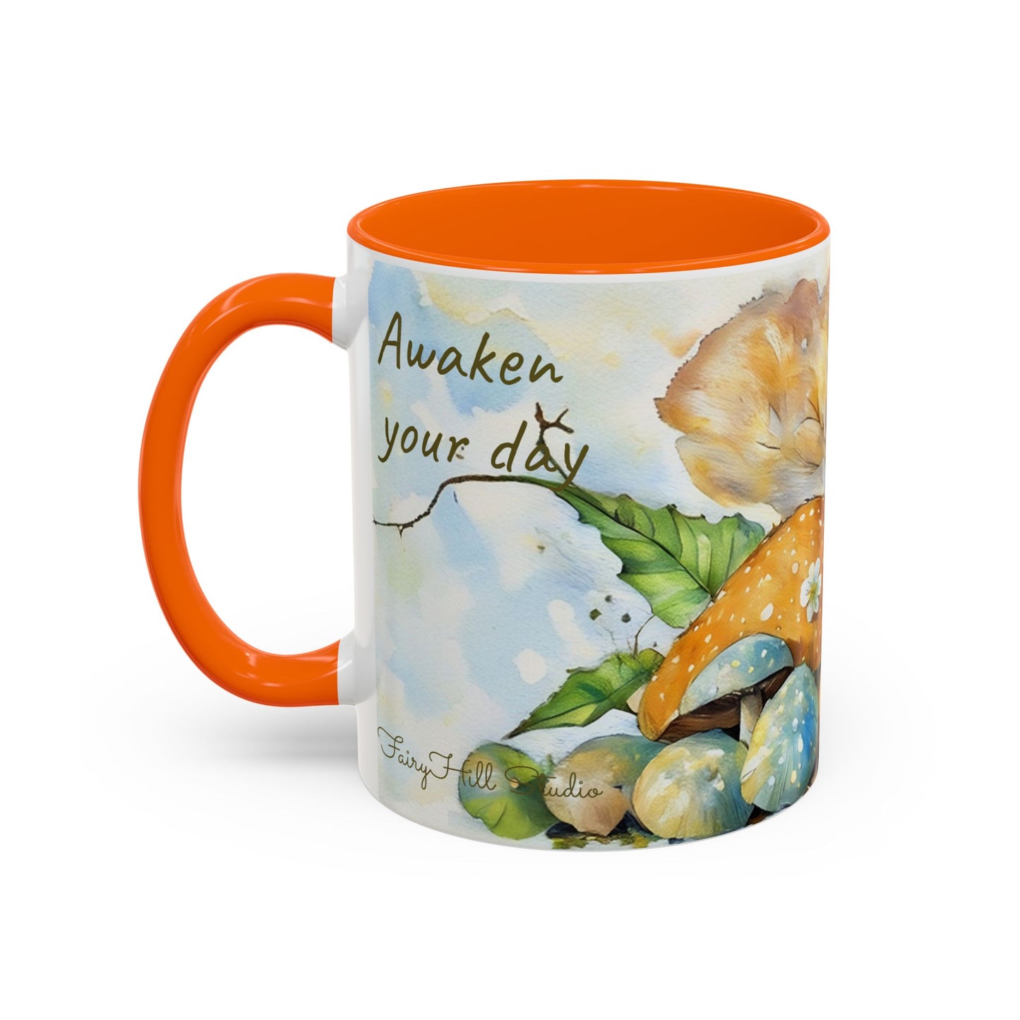 Mug Fairy Angel Blessing Flowers Watercolor Accent Coffee Mug 11 & 15oz