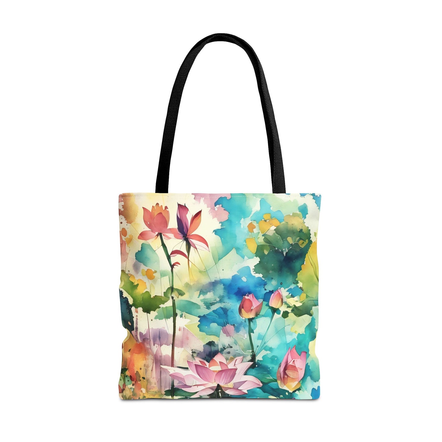 Tote Bag with lotus flower art(AOP)