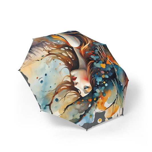 Galaxy Umbrella -Circular Abstract art Semi-Automatic Foldable