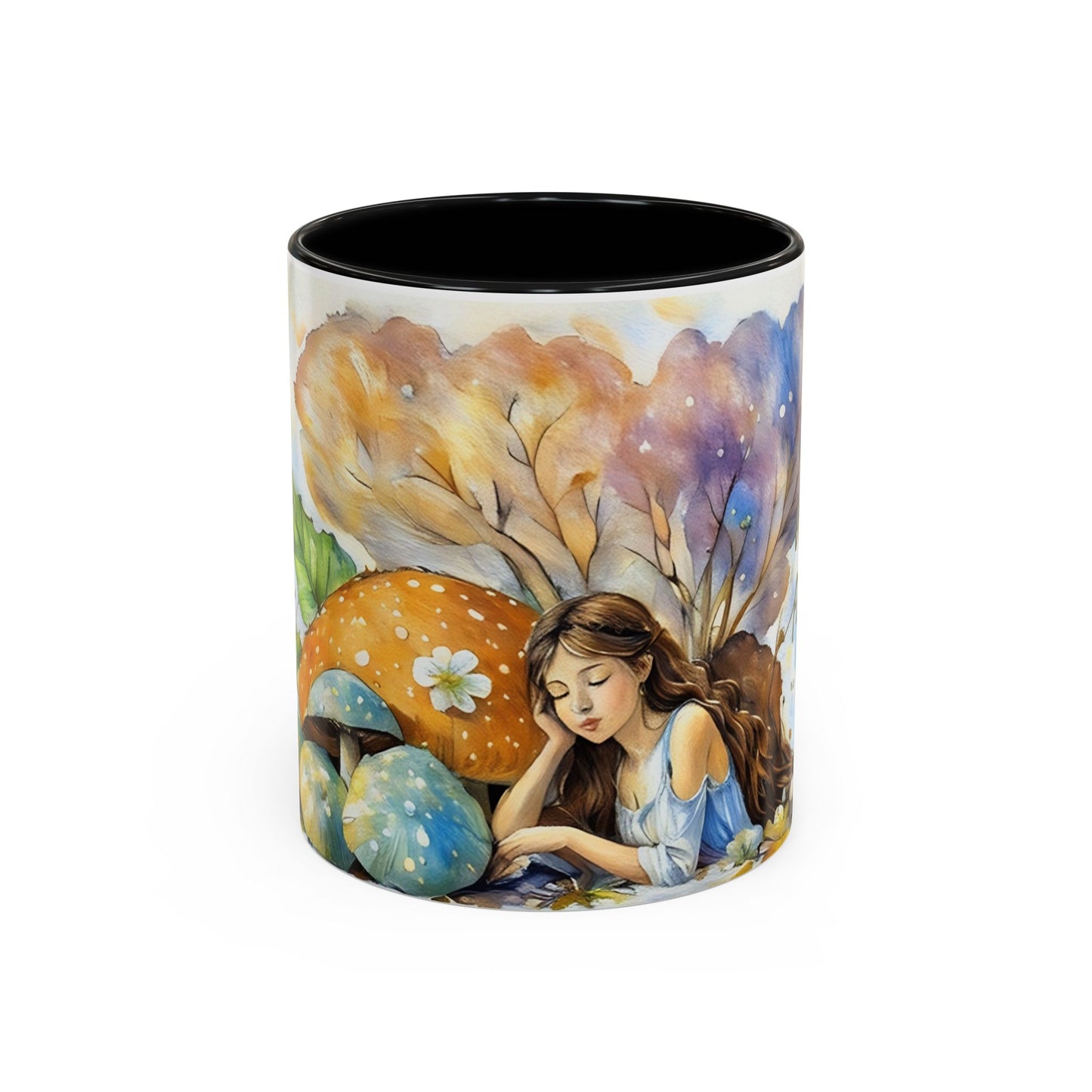 Mug Fairy Angel Blessing Flowers Watercolor Accent Coffee Mug 11 & 15oz