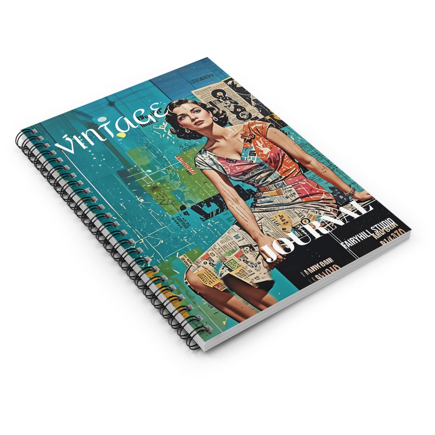 Vintage Journal Notebook - Ruled Line Spiral Journal