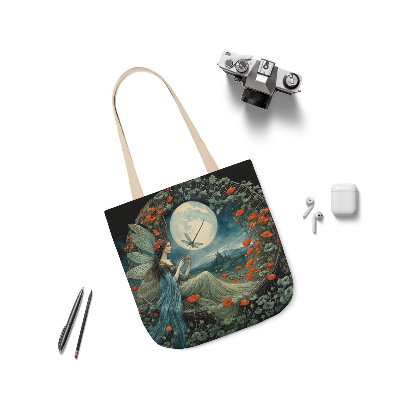 Colorful Moon fairy -Inspired Canvas Tote Bag - Perfect for Beach Days, Eco-Friendly Shopping, and Summer Fun!