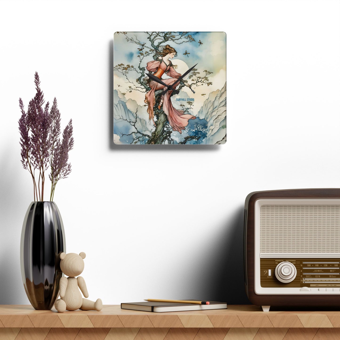 Acrylic Wall Clock - Fairy Princess and The Tree