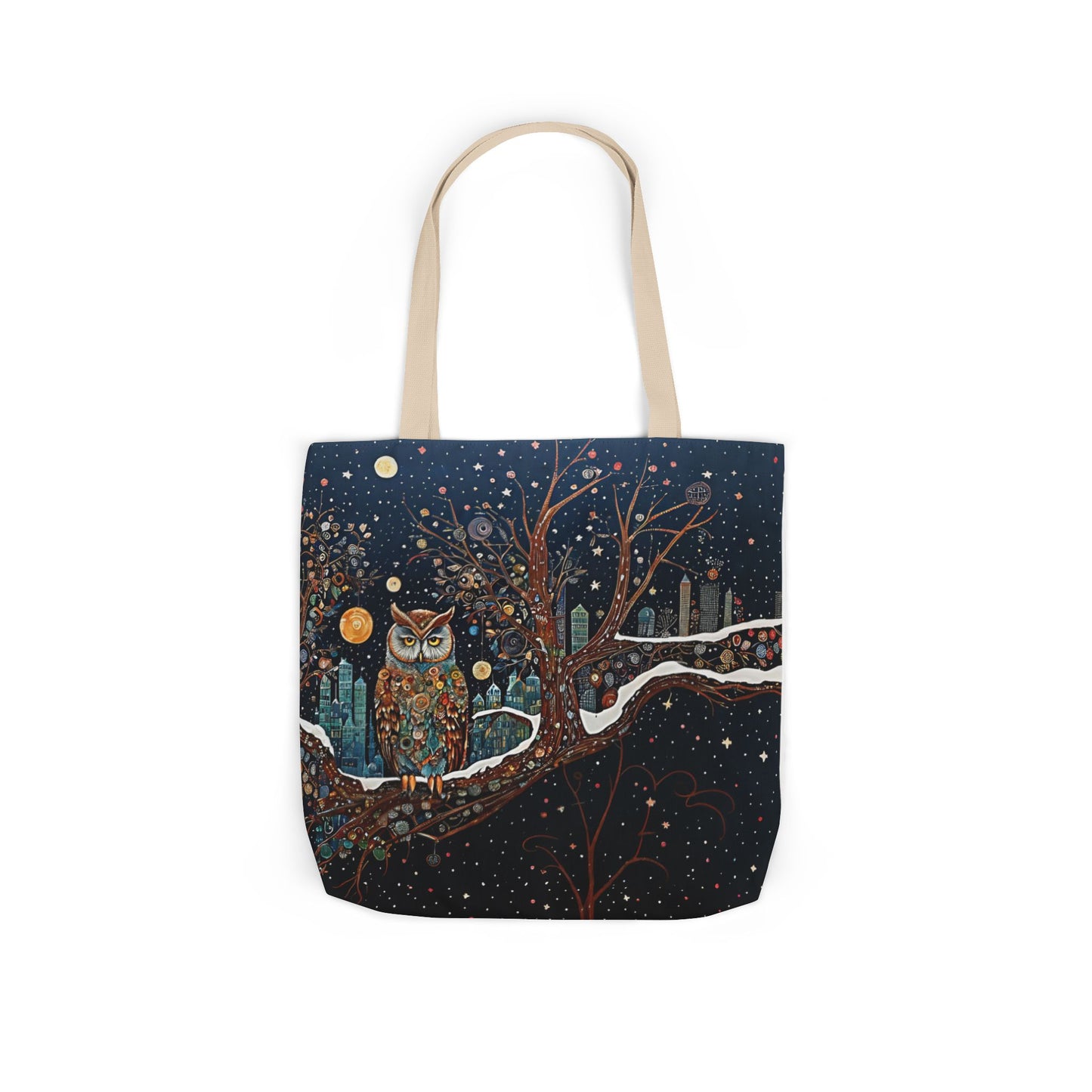 Colorful night Owl -Inspired Canvas Tote Bag - Perfect for Beach Days, Eco-Friendly Shopping, and Summer Fun!
