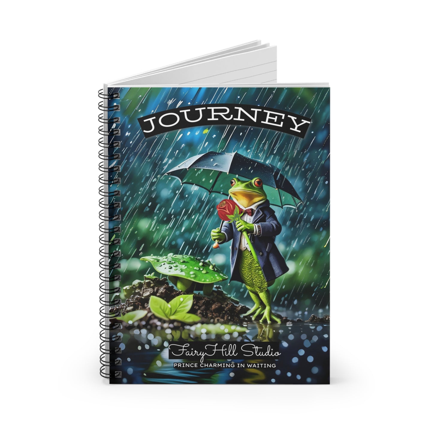 Frog Prince Charming Spiral Notebook - Enchanted Lake Ruled Line Journal