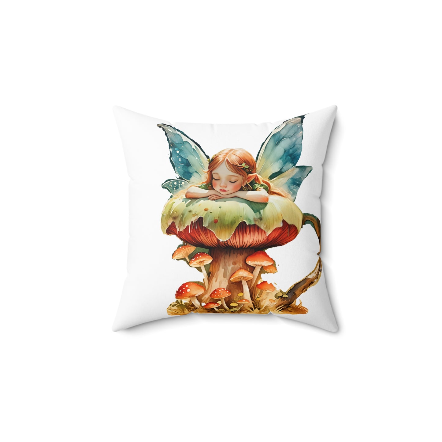 Polyester Pillow Midnight Fairy Garden Art Square Pillow