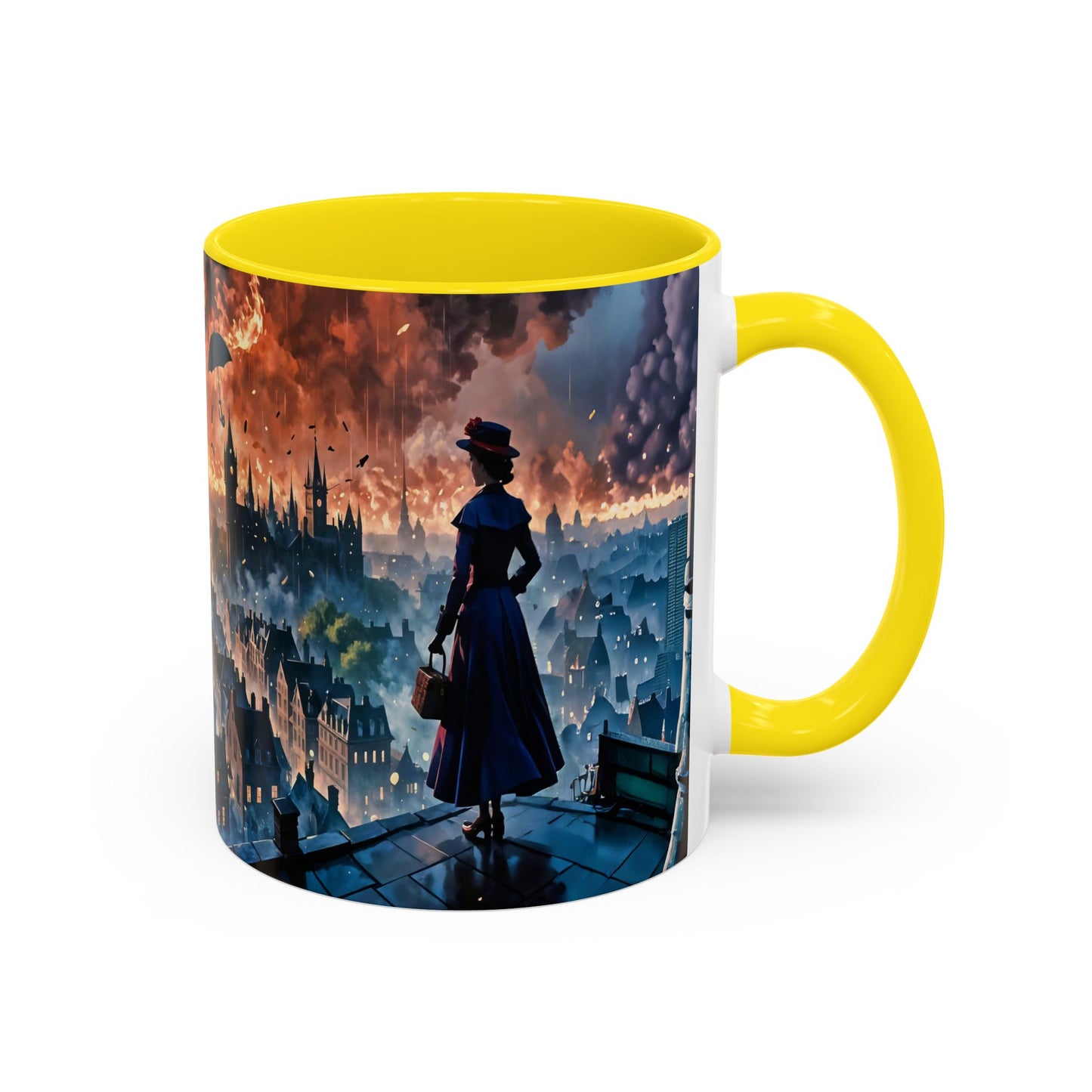 Coffee Mug Marry Poppins Umbrella London City Night Art