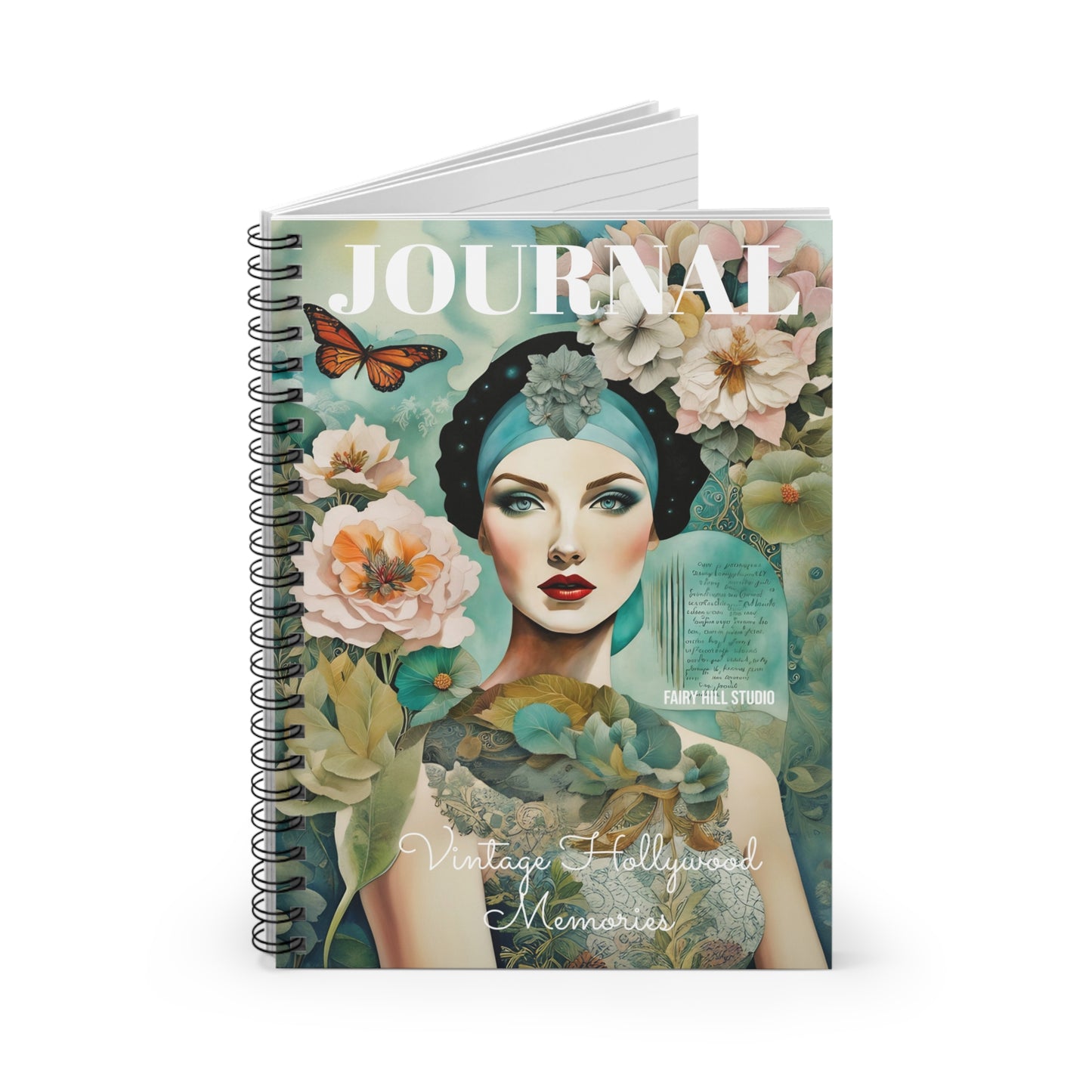 Spiral Notebook - Vintage Hollywood Beauty Memoirs Collage