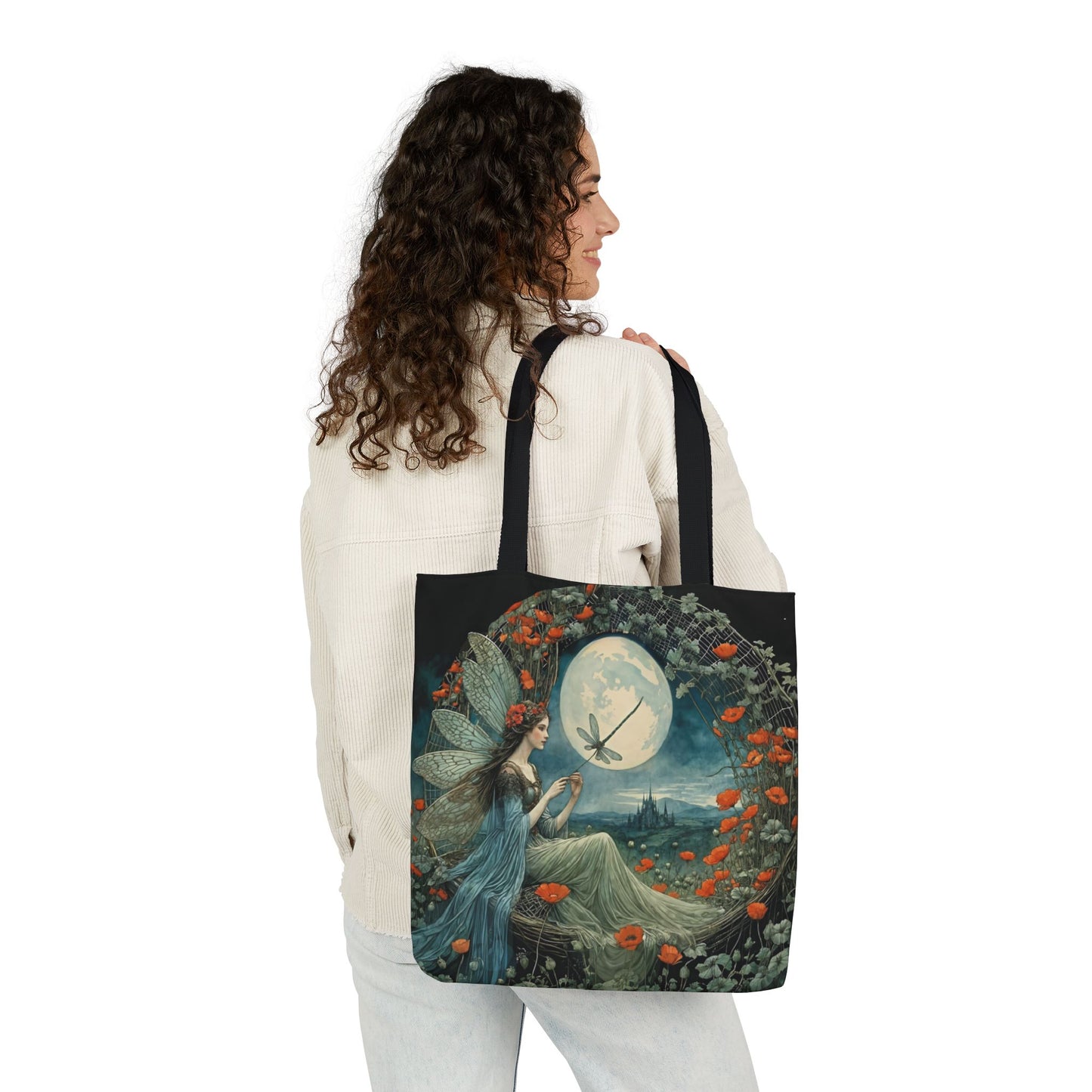 Colorful Moon fairy -Inspired Canvas Tote Bag - Perfect for Beach Days, Eco-Friendly Shopping, and Summer Fun!