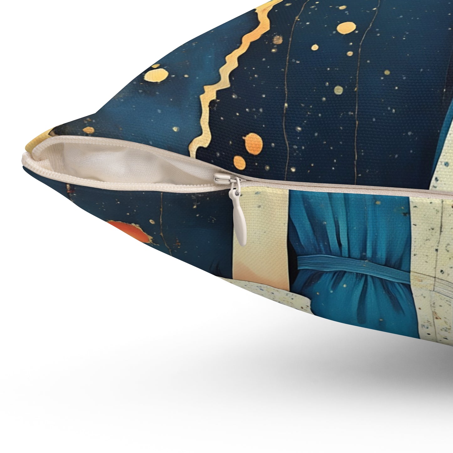 Madeline with yellow hat   Square Pillow - by Fairyhill Studio