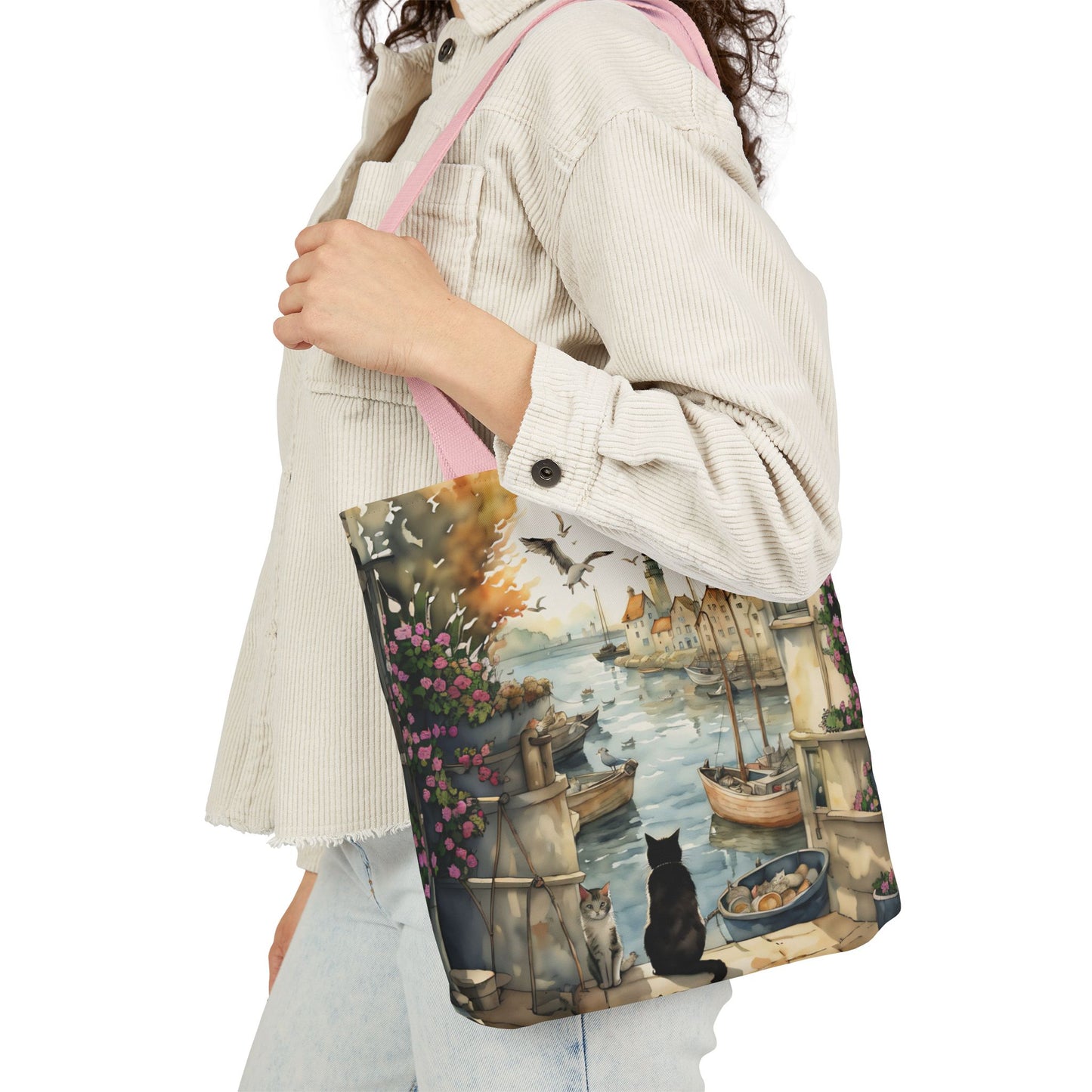 Harbour Cats by FairyHill Studio - Canvas Tote Bag - Perfect for Beach Days, Eco-Friendly Shopping, and Summer Fun!