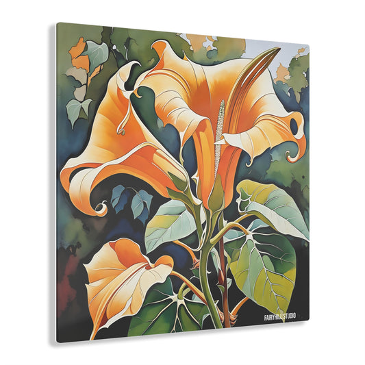Art Acrylic Prints - Flower Angel's Trumpet