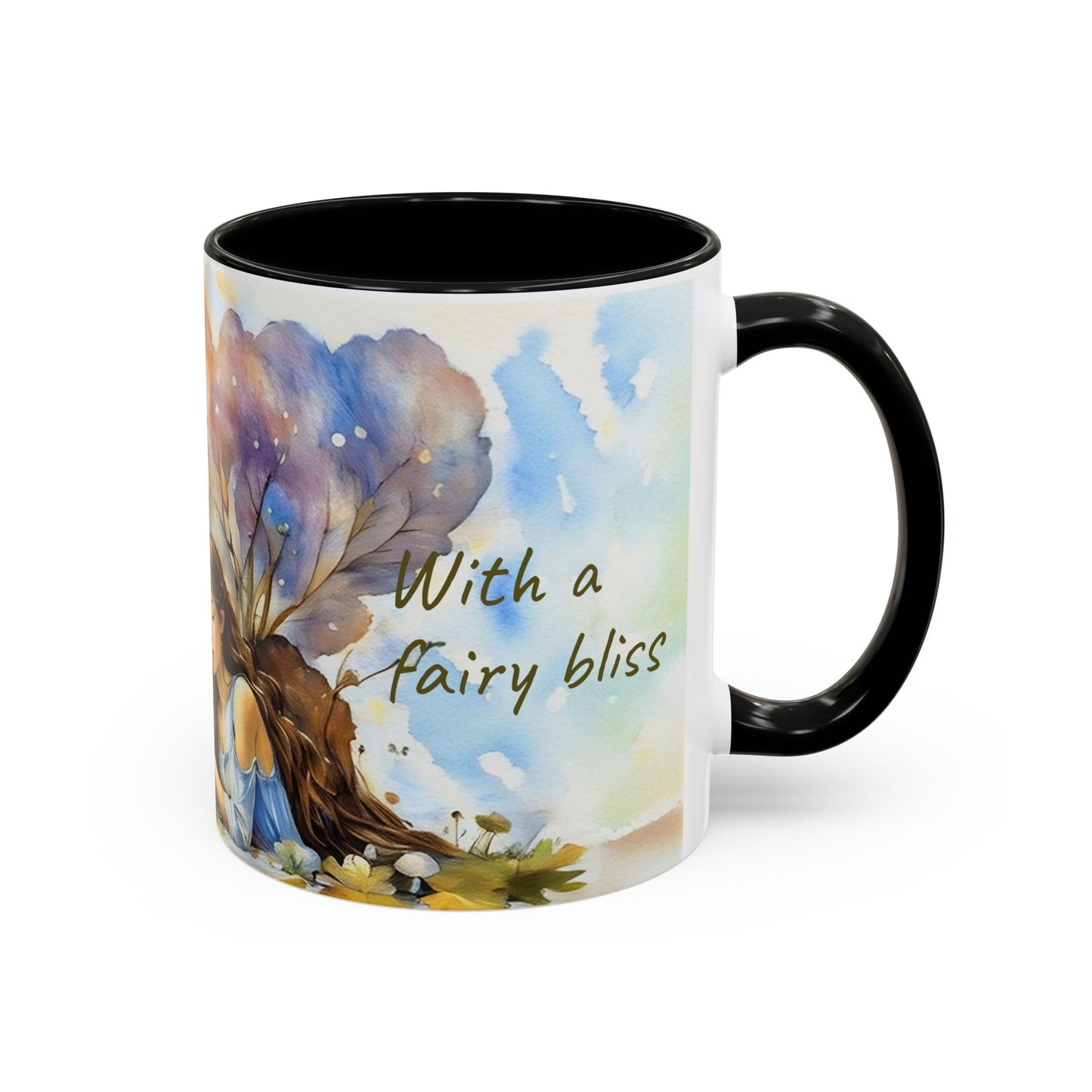 Mug Fairy Angel Blessing Flowers Watercolor Accent Coffee Mug 11 & 15oz