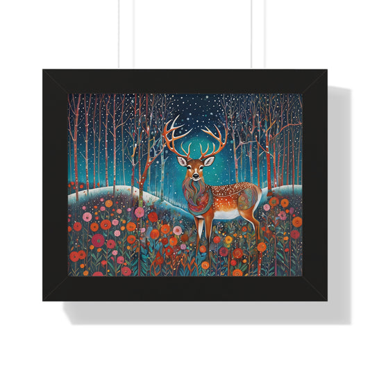 Framed Horizontal Magestic Deer  Poster Spiritual Rumi art Quote art by Fairyhill Studio