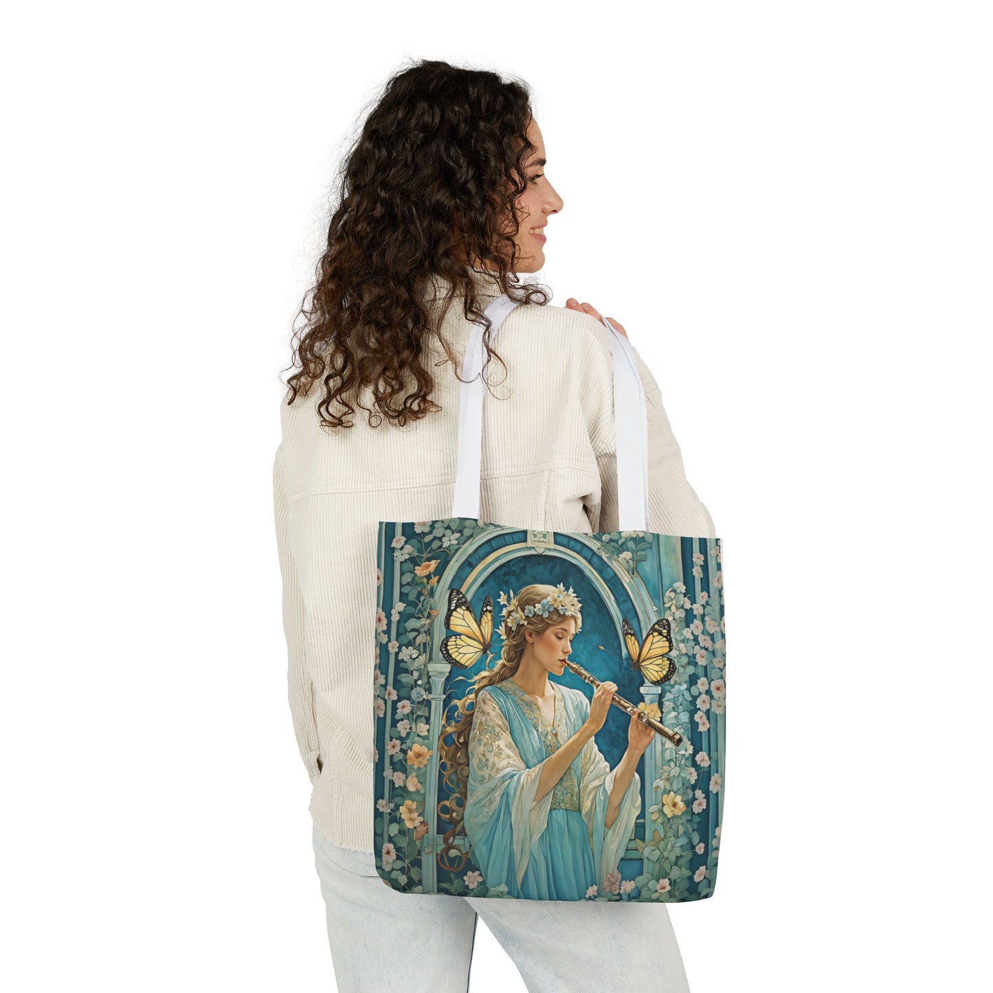 Butterfly Flute player -Inspired Canvas Tote Bag - Perfect for Beach Days, Eco-Friendly Shopping, and Summer Fun!