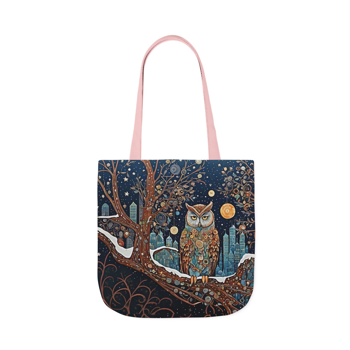 Colorful Night Owl-Inspired Canvas Tote Bag - Perfect for Beach Days, Eco-Friendly Shopping, and Summer Fun!