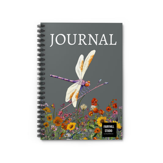 Fairy Hill Studio "Dragonfly   Journal, Spiral Notebook - Ruled Line