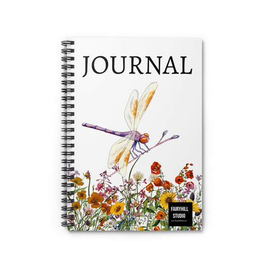 Fairy Hill Studio "Dragonfly   Journal, Spiral Notebook - Ruled Line