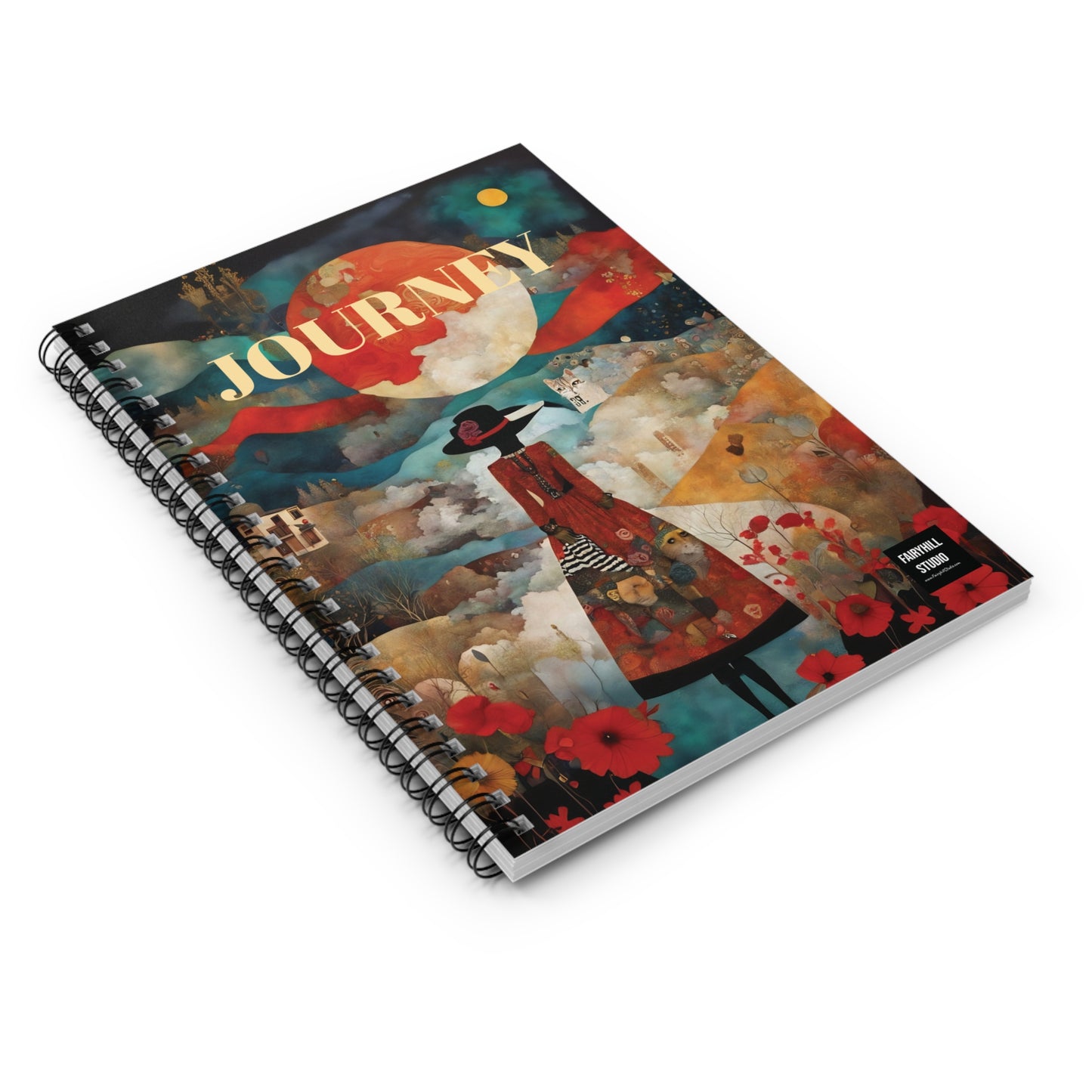 Moon and Poppies Spiral Notebook /Fairyhill studio