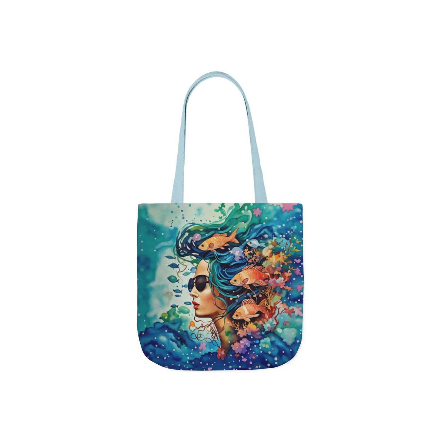 Colorful Ocean-Inspired Canvas Tote Bag - Perfect for Beach Days, Eco-Friendly Shopping, and Summer Fun!