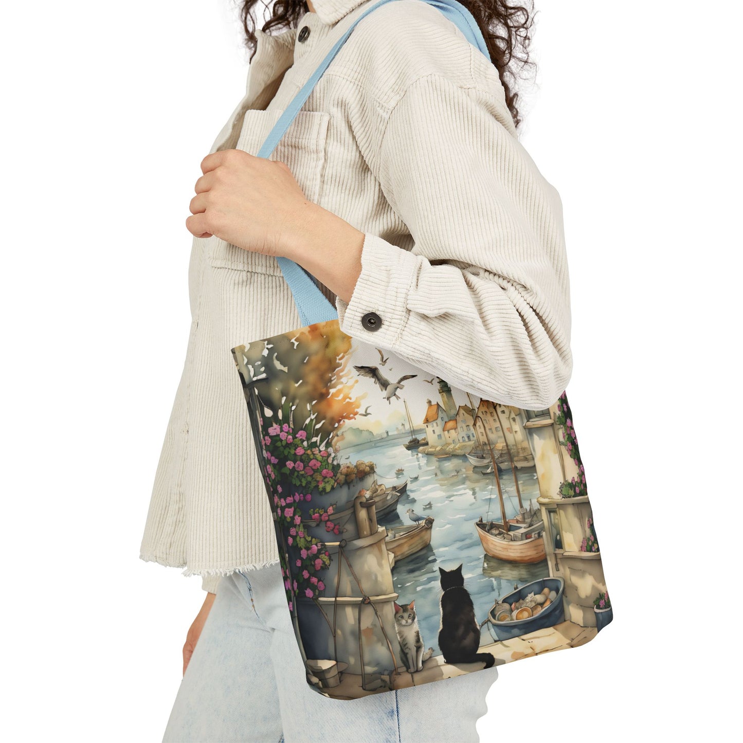 Harbour Cats by FairyHill Studio - Canvas Tote Bag - Perfect for Beach Days, Eco-Friendly Shopping, and Summer Fun!
