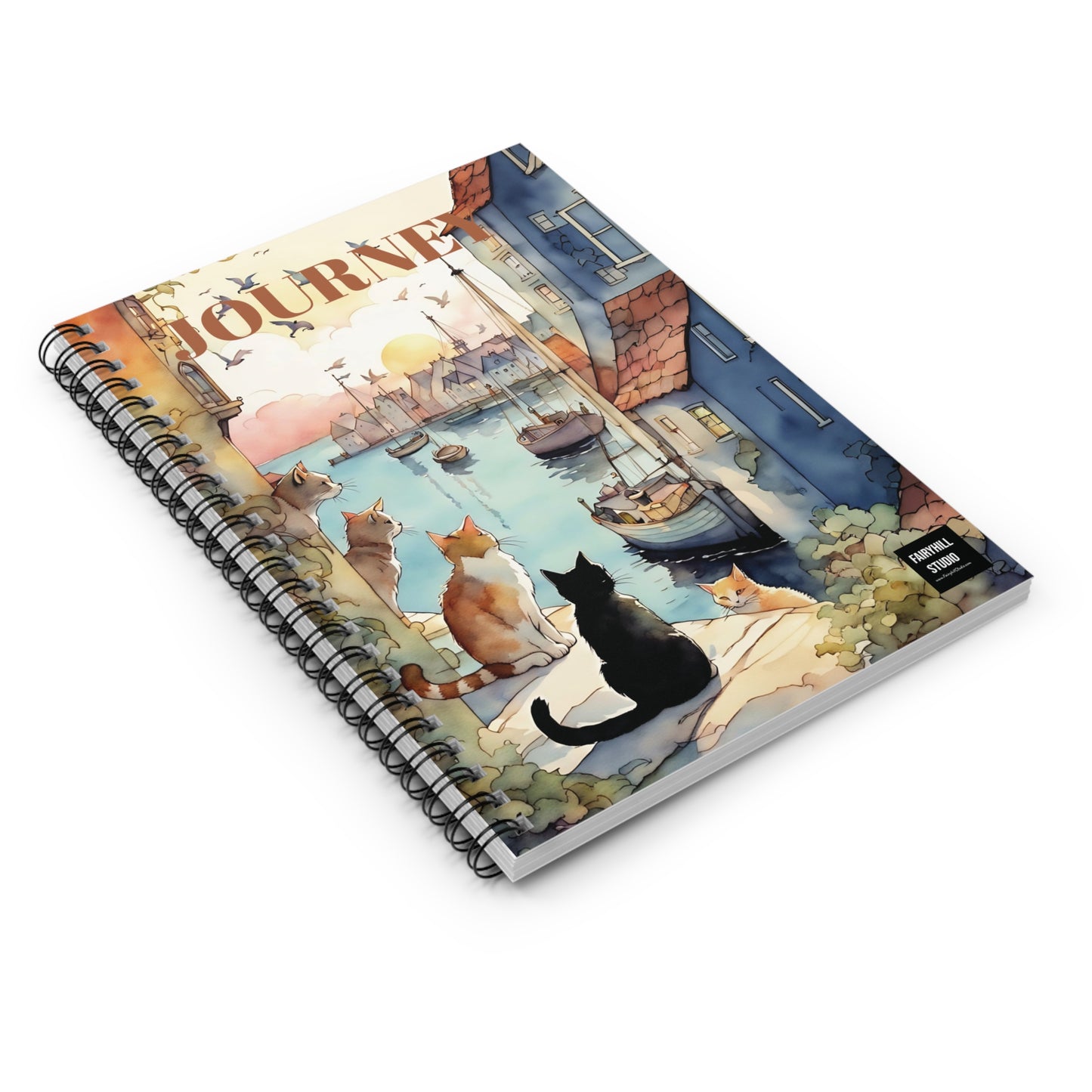 Cats by the Sea  Spiral Notebook /Fairyhill studio