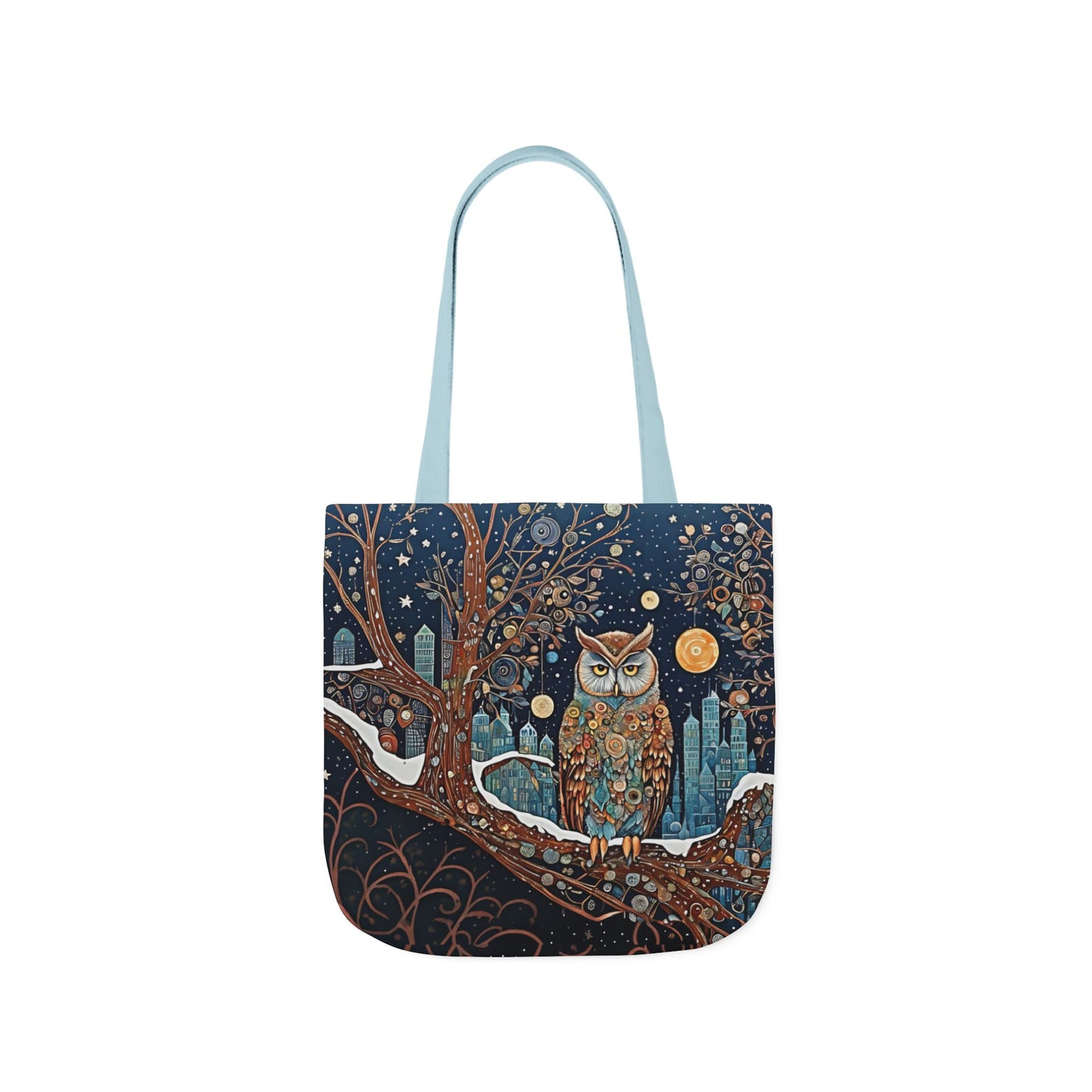 Colorful Night Owl-Inspired Canvas Tote Bag - Perfect for Beach Days, Eco-Friendly Shopping, and Summer Fun!