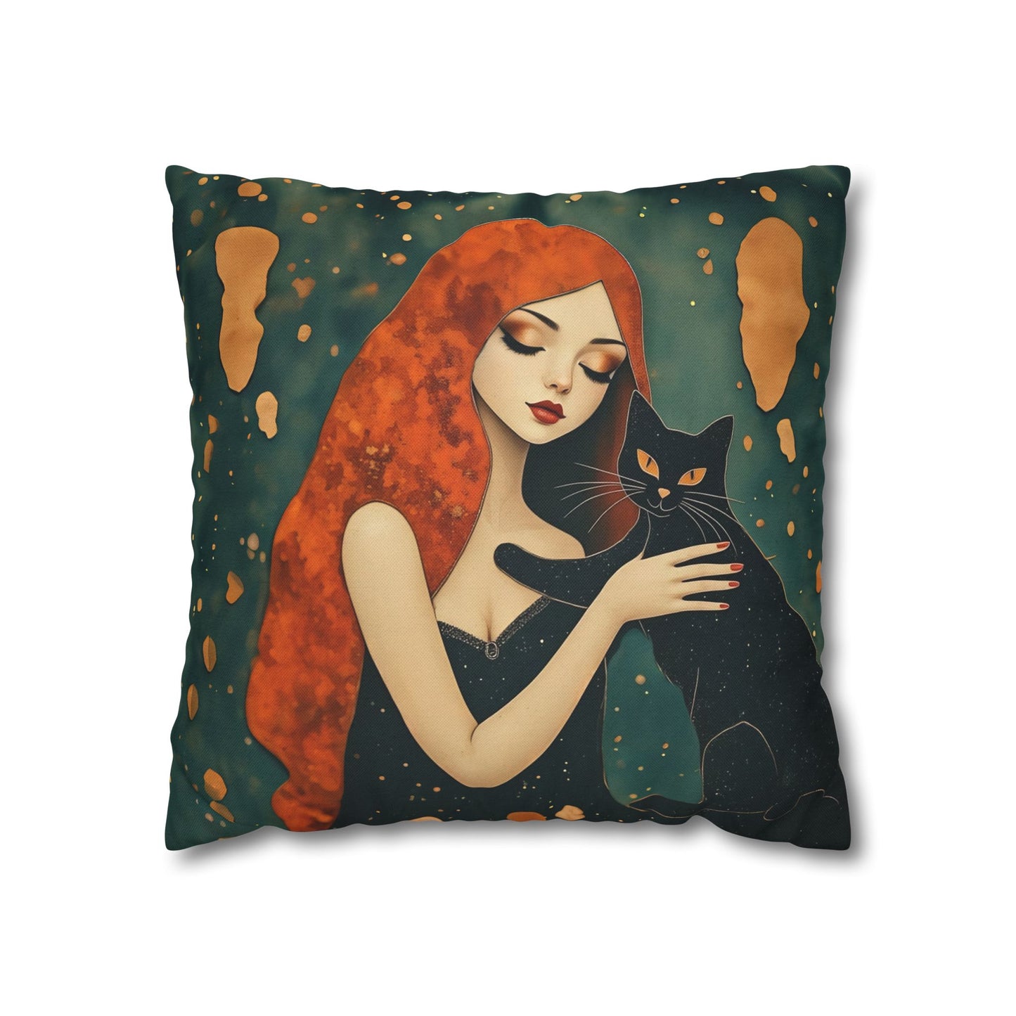Elegant Cat Art Pillowcase | Decorative Cushion Cover, Home Decor, Gift Idea, Bohemian Style, Christmas Decoration