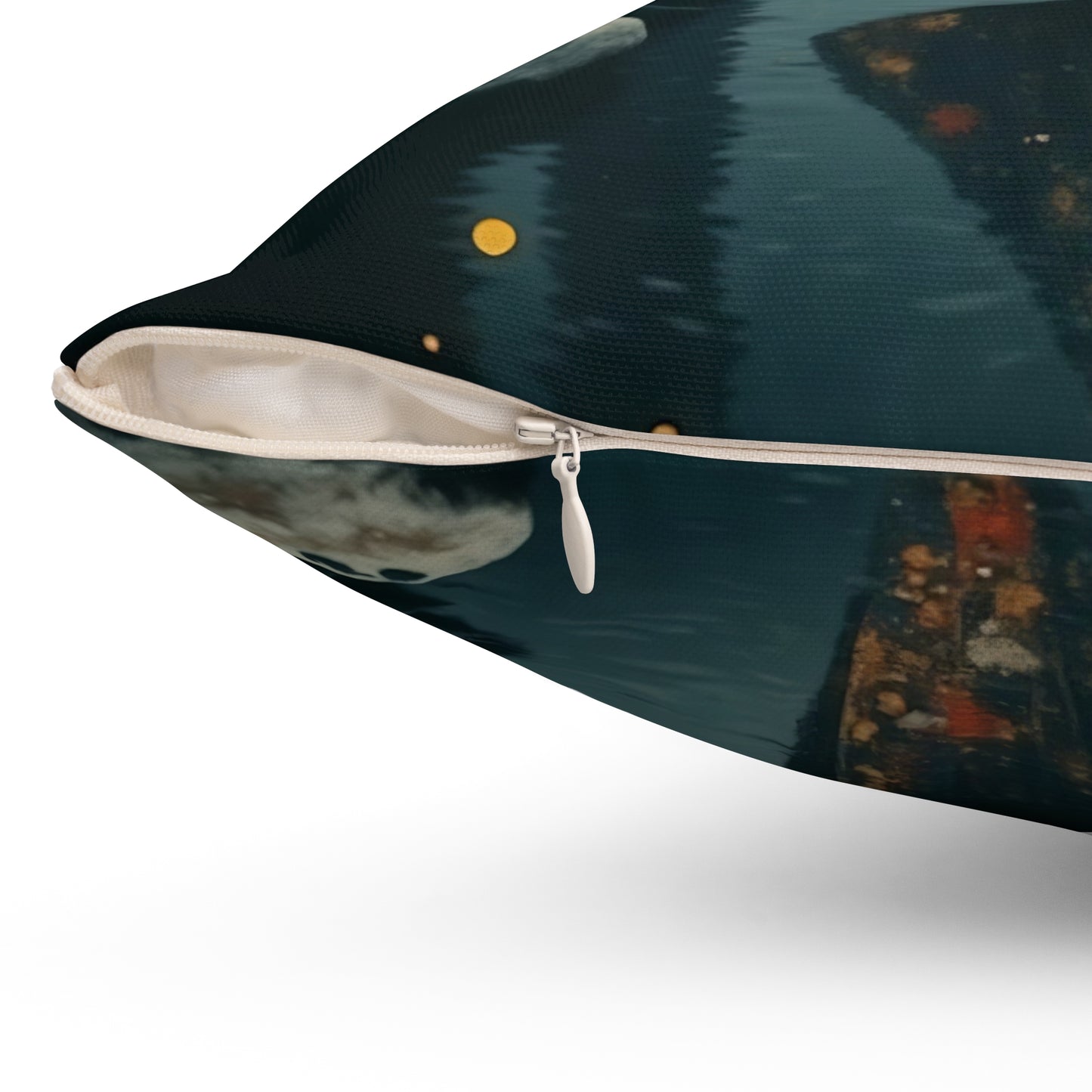 Yellow umbrella  Square Pillow - by Fairyhill Studio