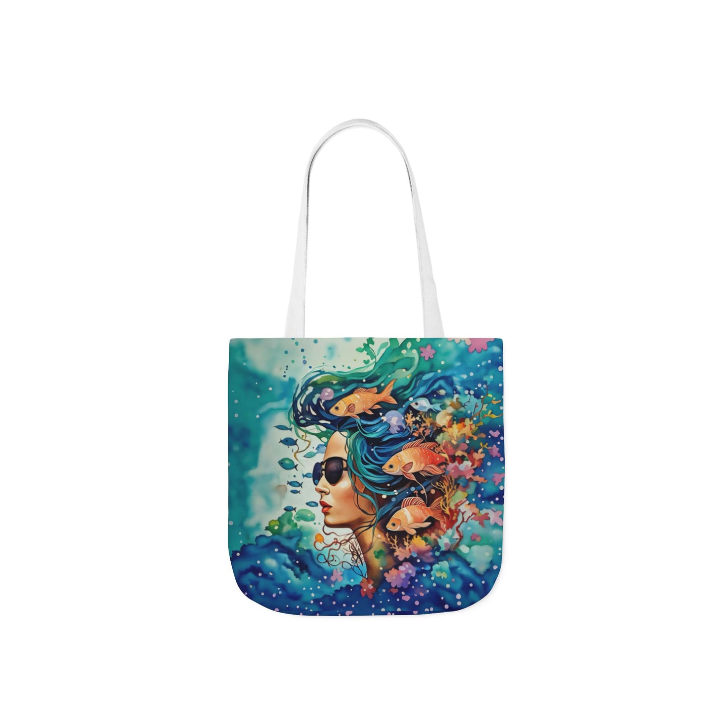 Colorful Ocean-Inspired Canvas Tote Bag - Perfect for Beach Days, Eco-Friendly Shopping, and Summer Fun!