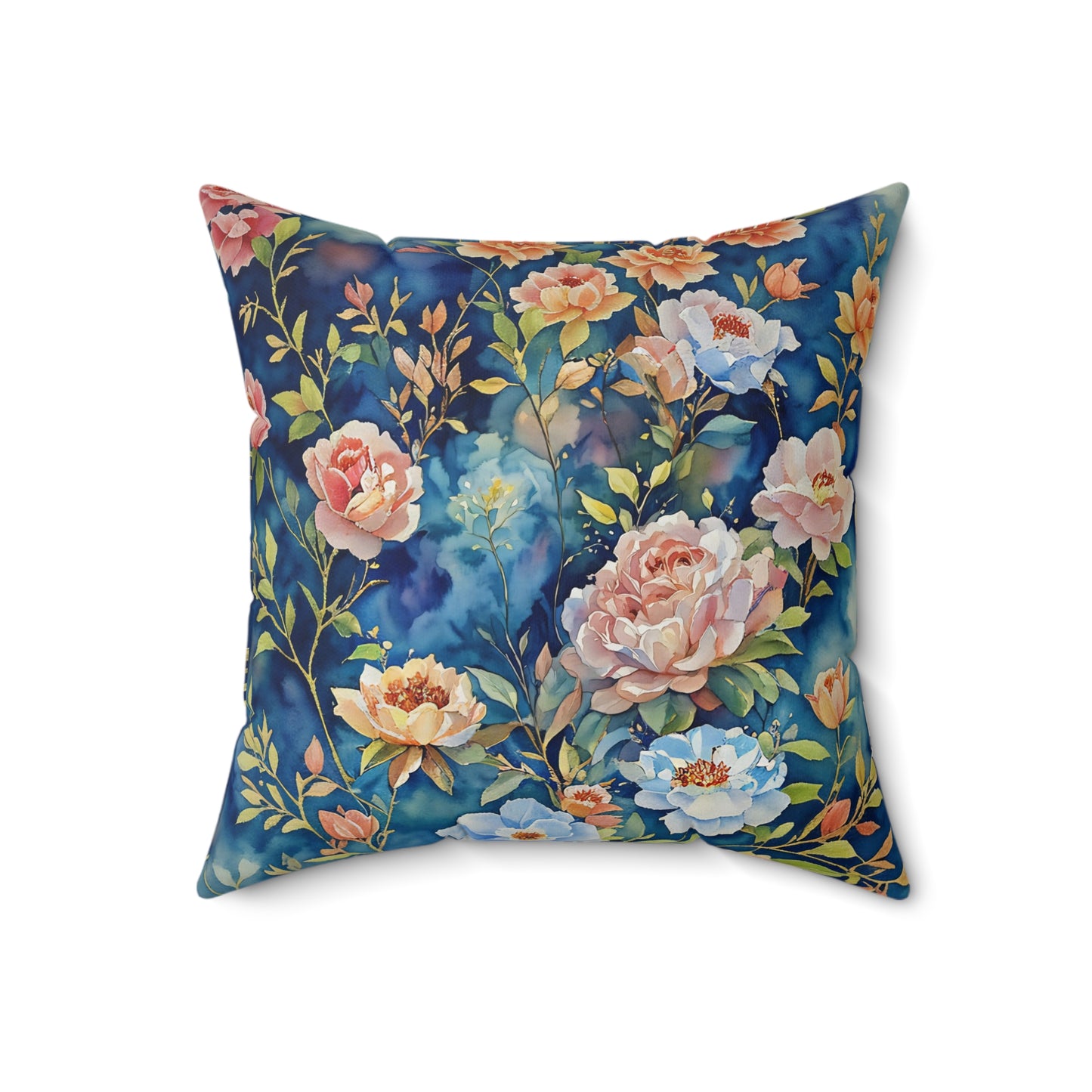 Paisley flowers Square Pillow - by Fairyhill Studio