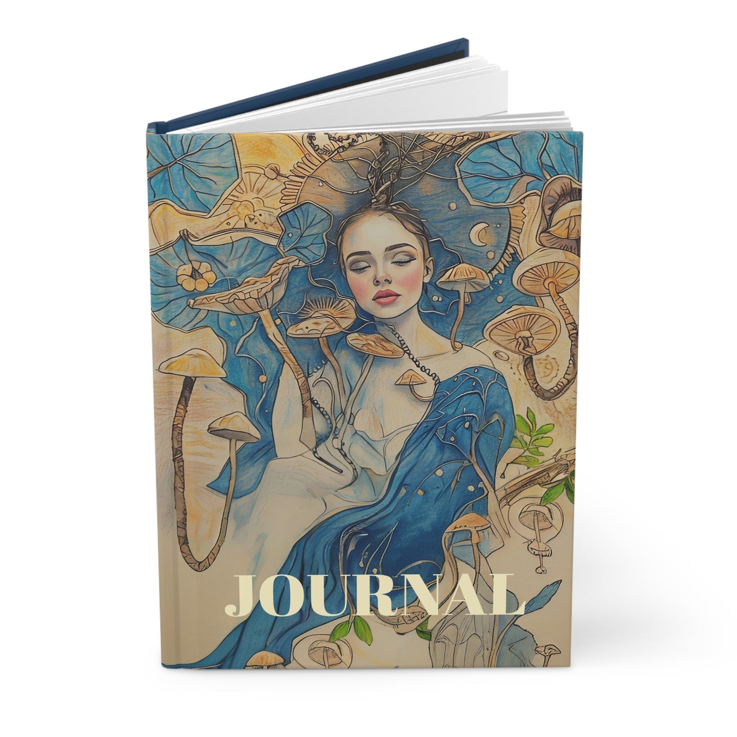 Mushroom art Mindful  Journal Hardcover