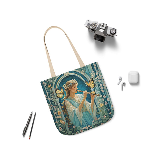 Butterfly Flute player -Inspired Canvas Tote Bag - Perfect for Beach Days, Eco-Friendly Shopping, and Summer Fun!
