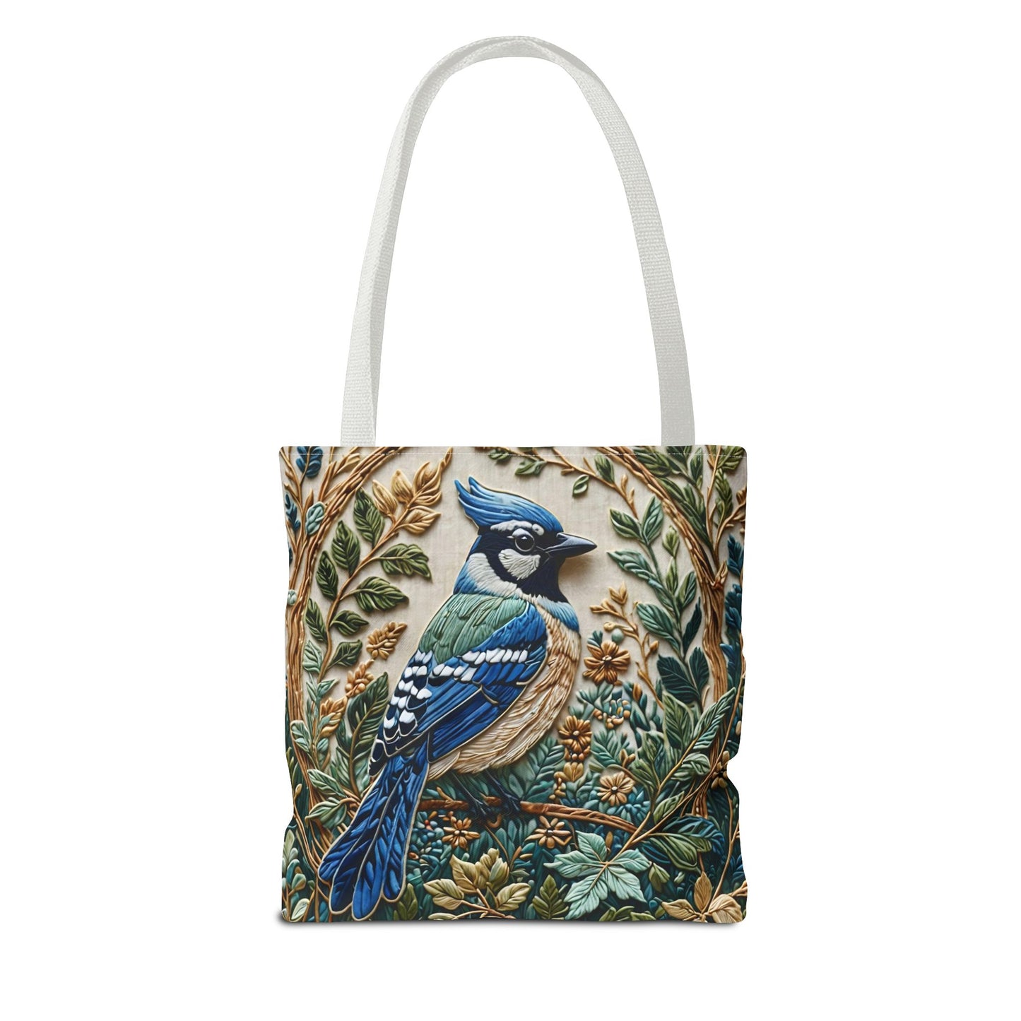 Designer Tote Bag - Blue Jay Bird William Morris Inspired | Eco-Friendly Shopping Bag
