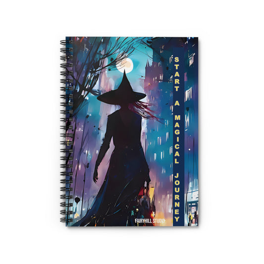 Start a Magical Journey Notebook - Ruled Line coffee  Spiral Journal