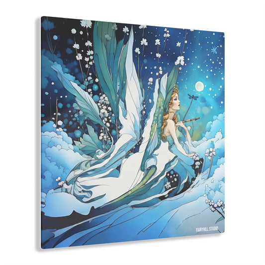 Art Acrylic Prints - Snow Queen Blue and White Winter Art