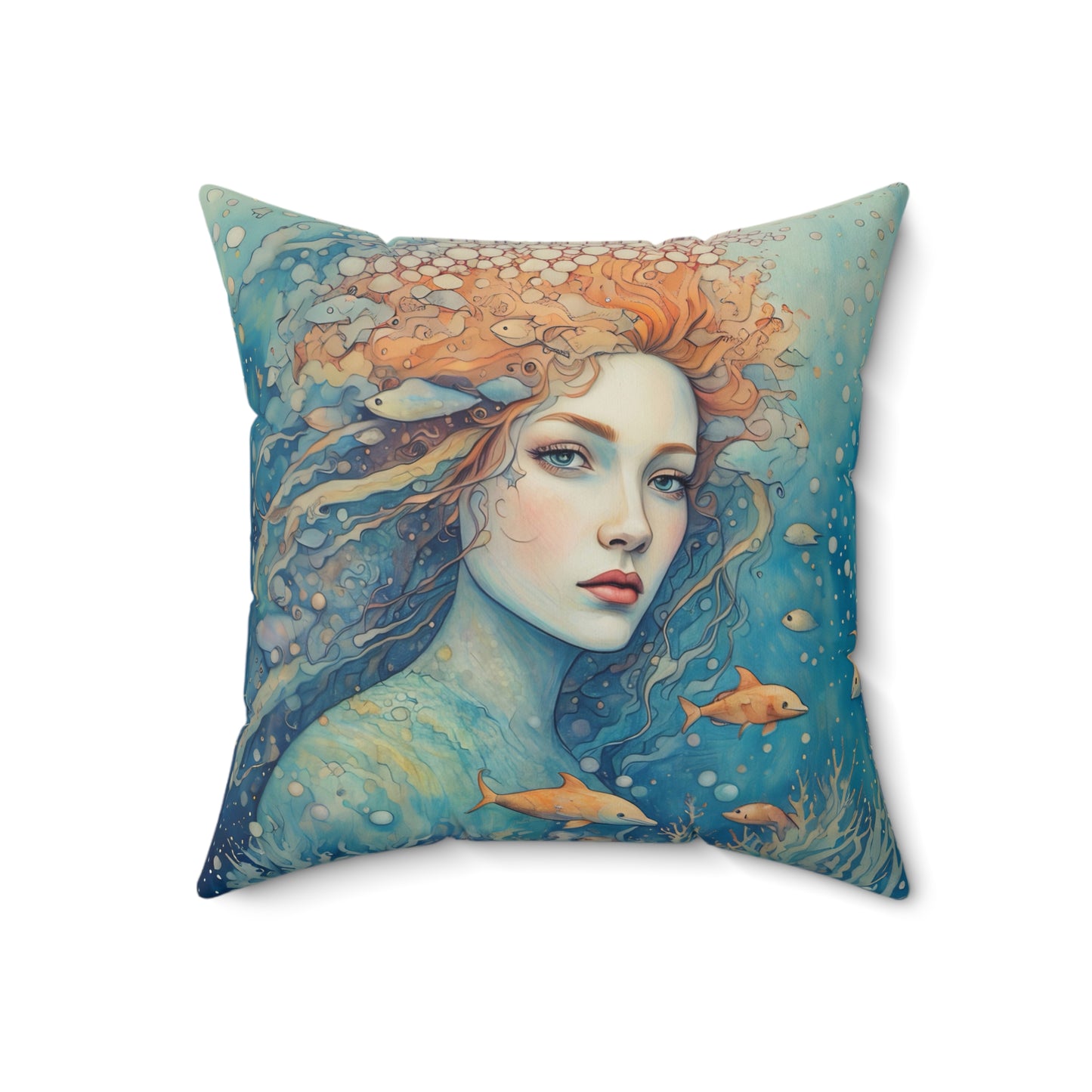 Ocean reveree Square Pillow - by Fairyhill Studio