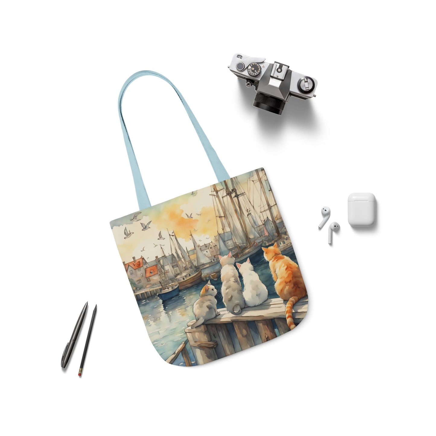 Cats And The City FairyHill Studio Red phone- Canvas Tote Bag - Perfect for Beach Days, Eco-Friendly Shopping, and Summer Fun!