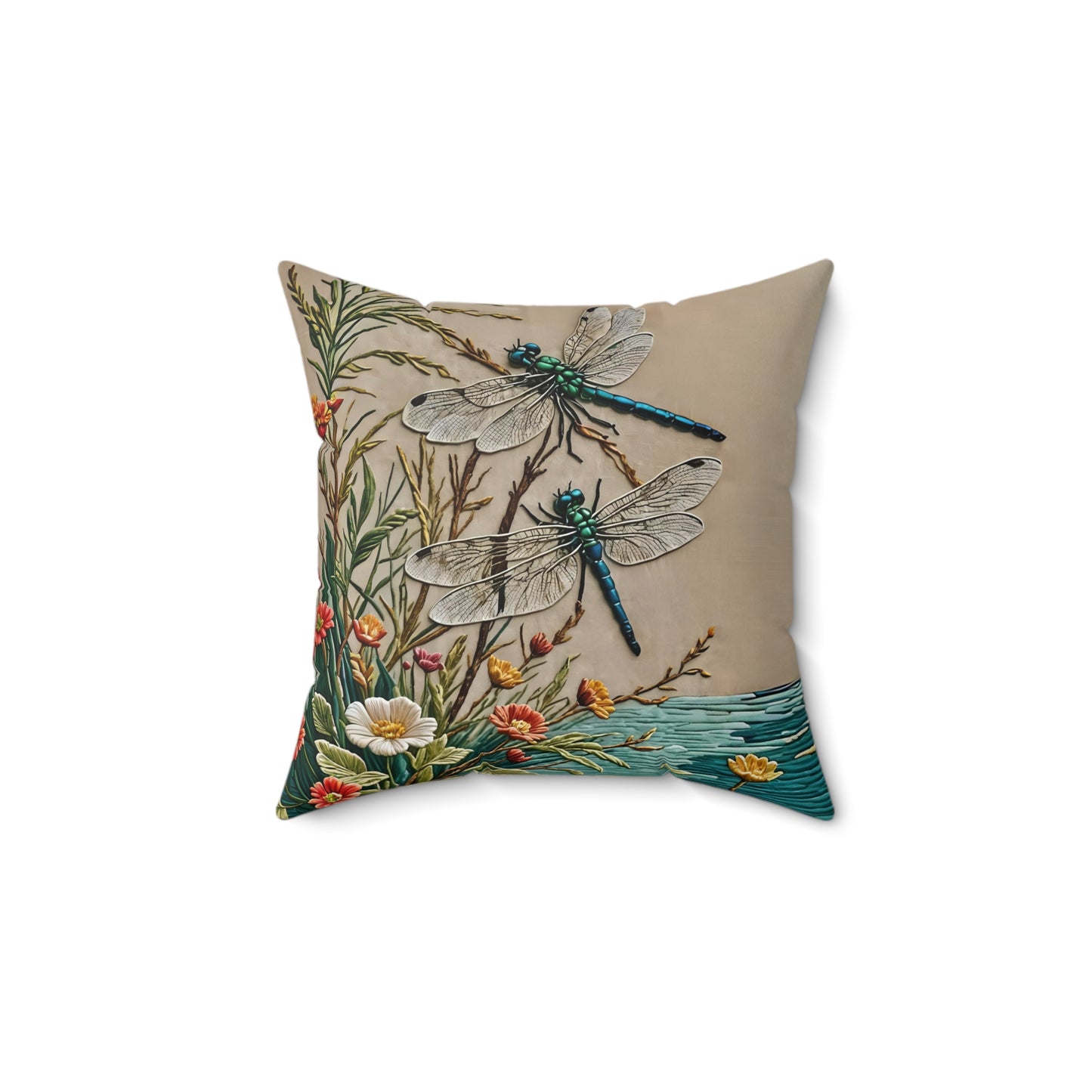 Dragonfly Square Pillow - by Fairyhill Studio