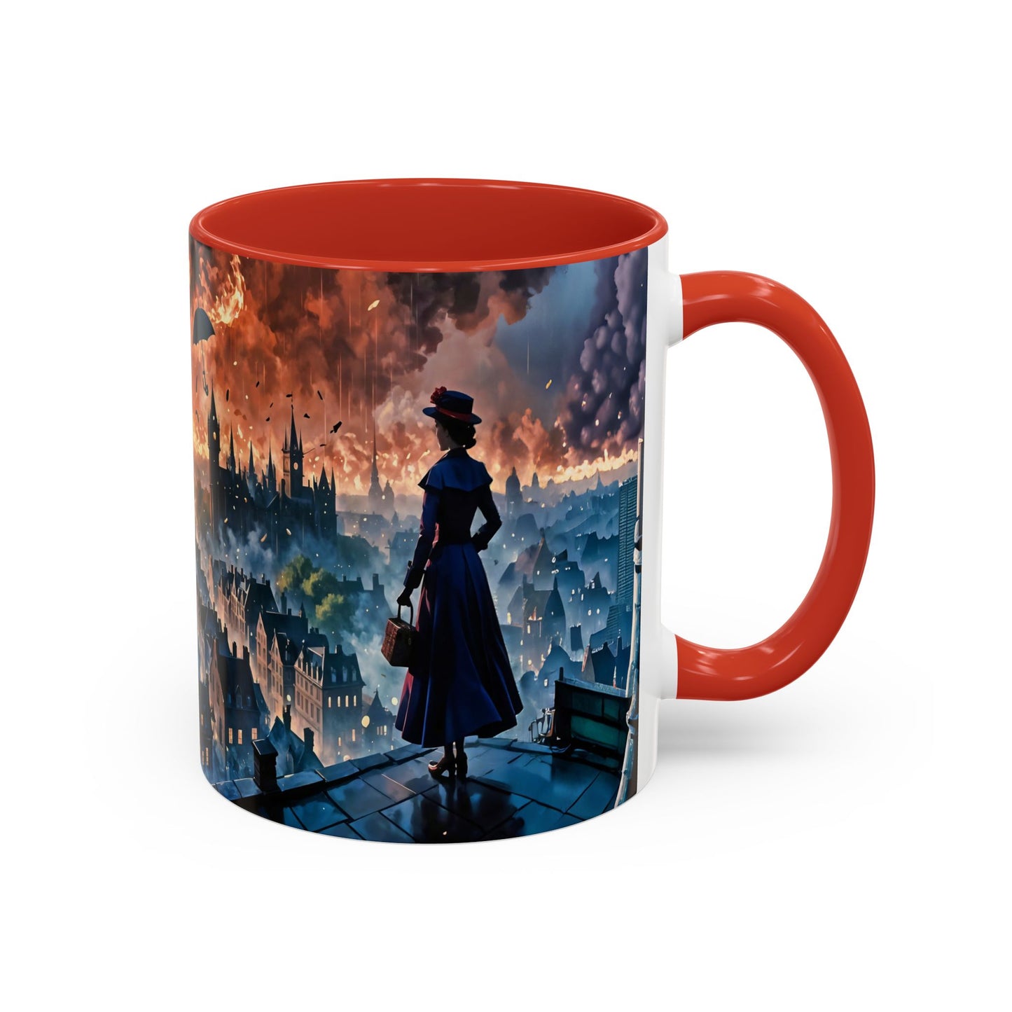 Coffee Mug Marry Poppins Umbrella London City Night Art