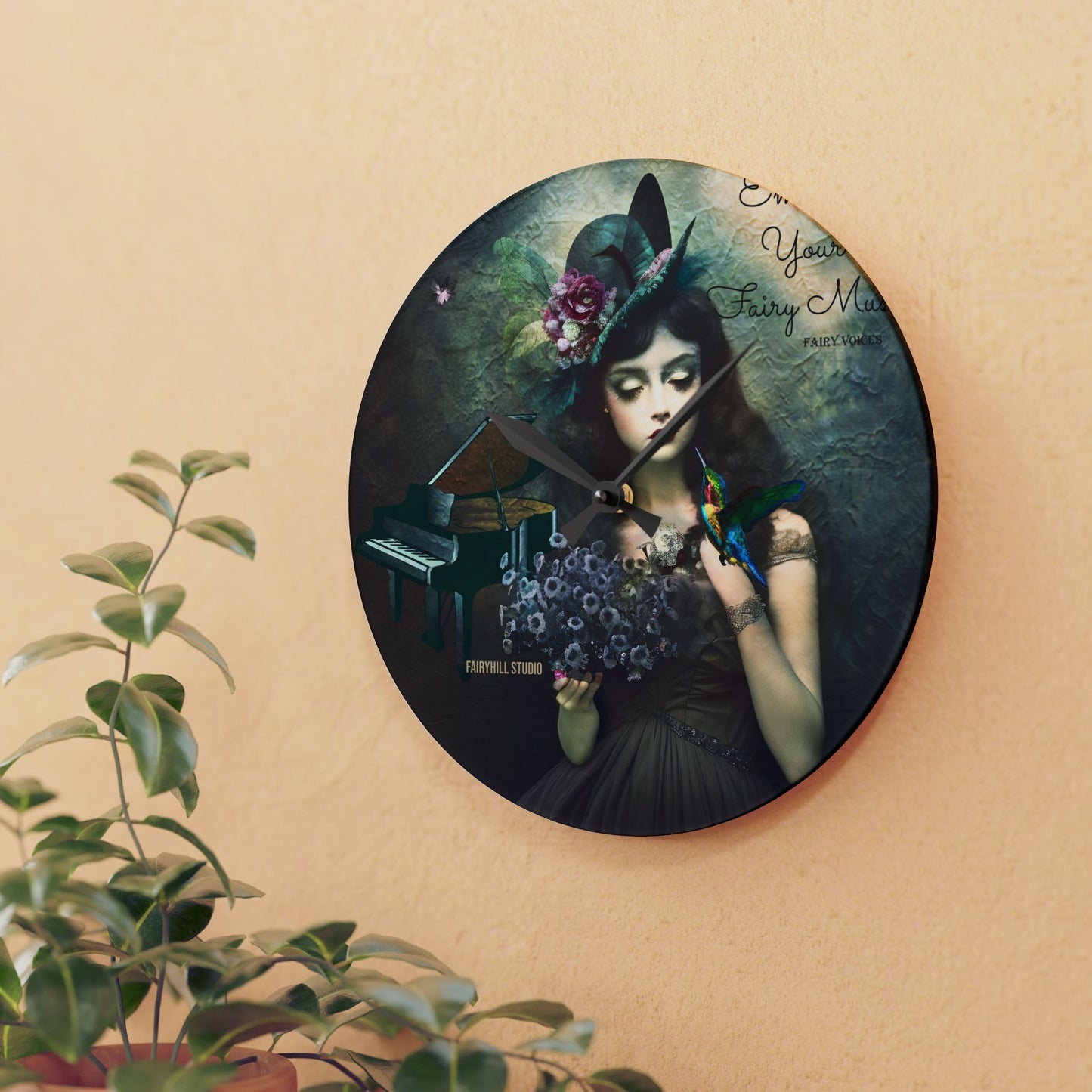 Wall Clock - Embrace your Fairy Muse Art Design