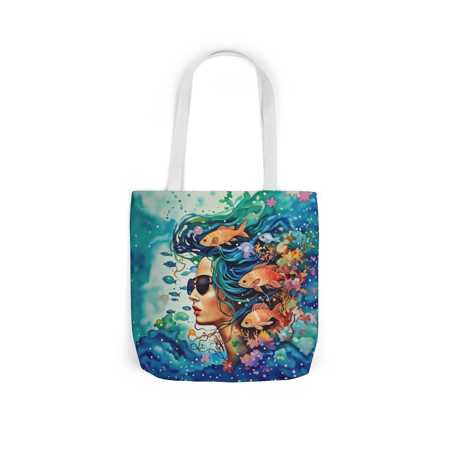 Colorful Ocean-Inspired Canvas Tote Bag - Perfect for Beach Days, Eco-Friendly Shopping, and Summer Fun!