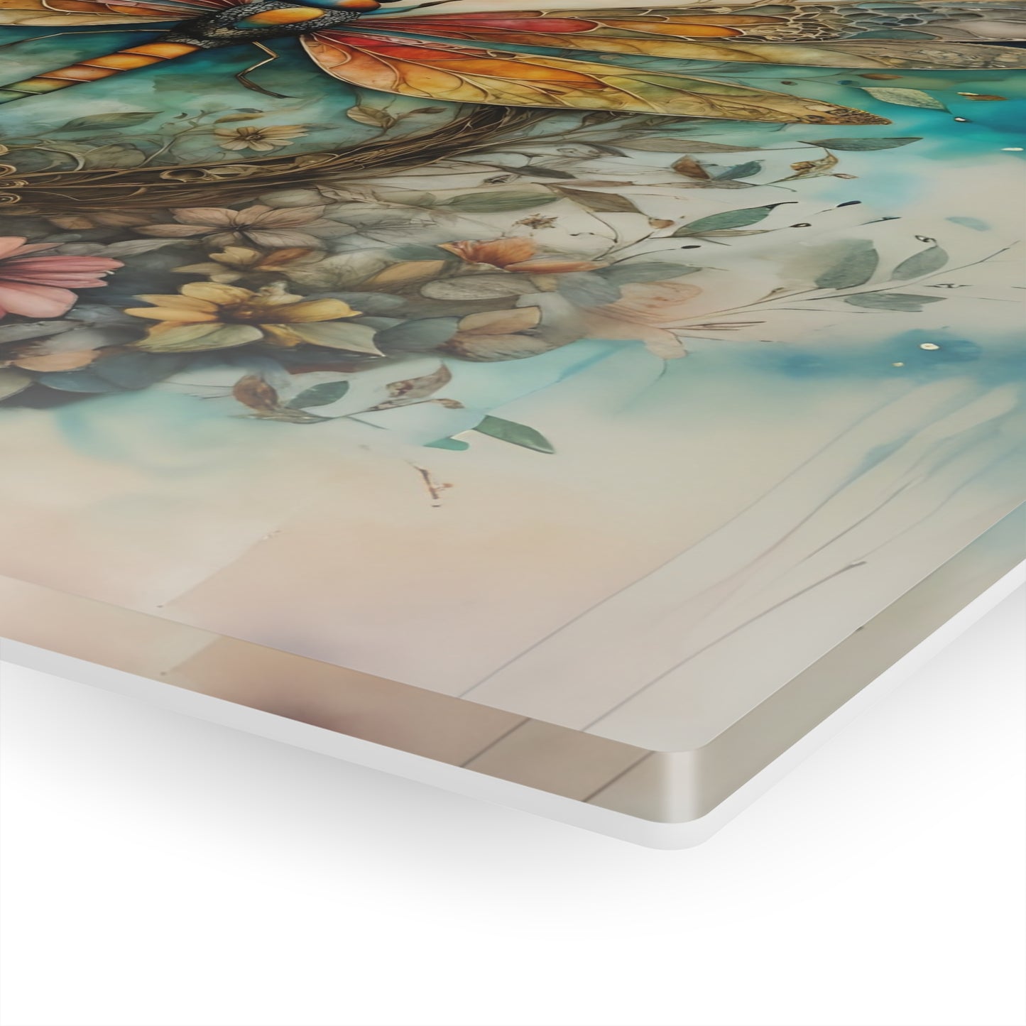 Art Acrylic Prints dragonfly and the moon colorful Art